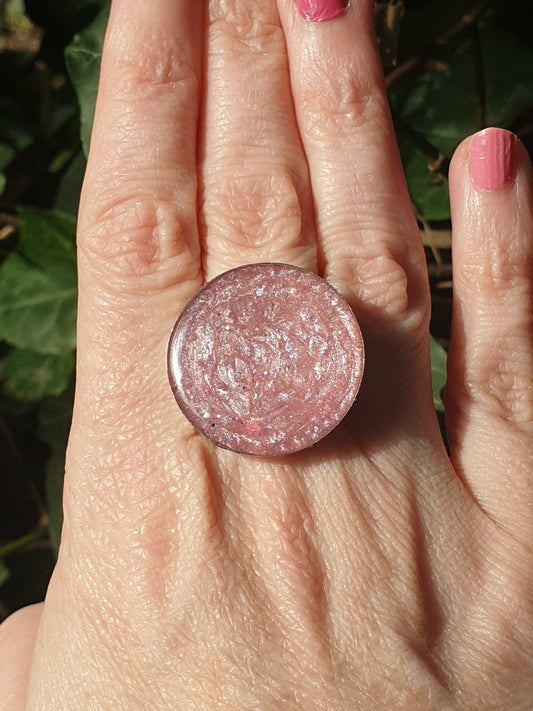 Bague Ronde rose nacré