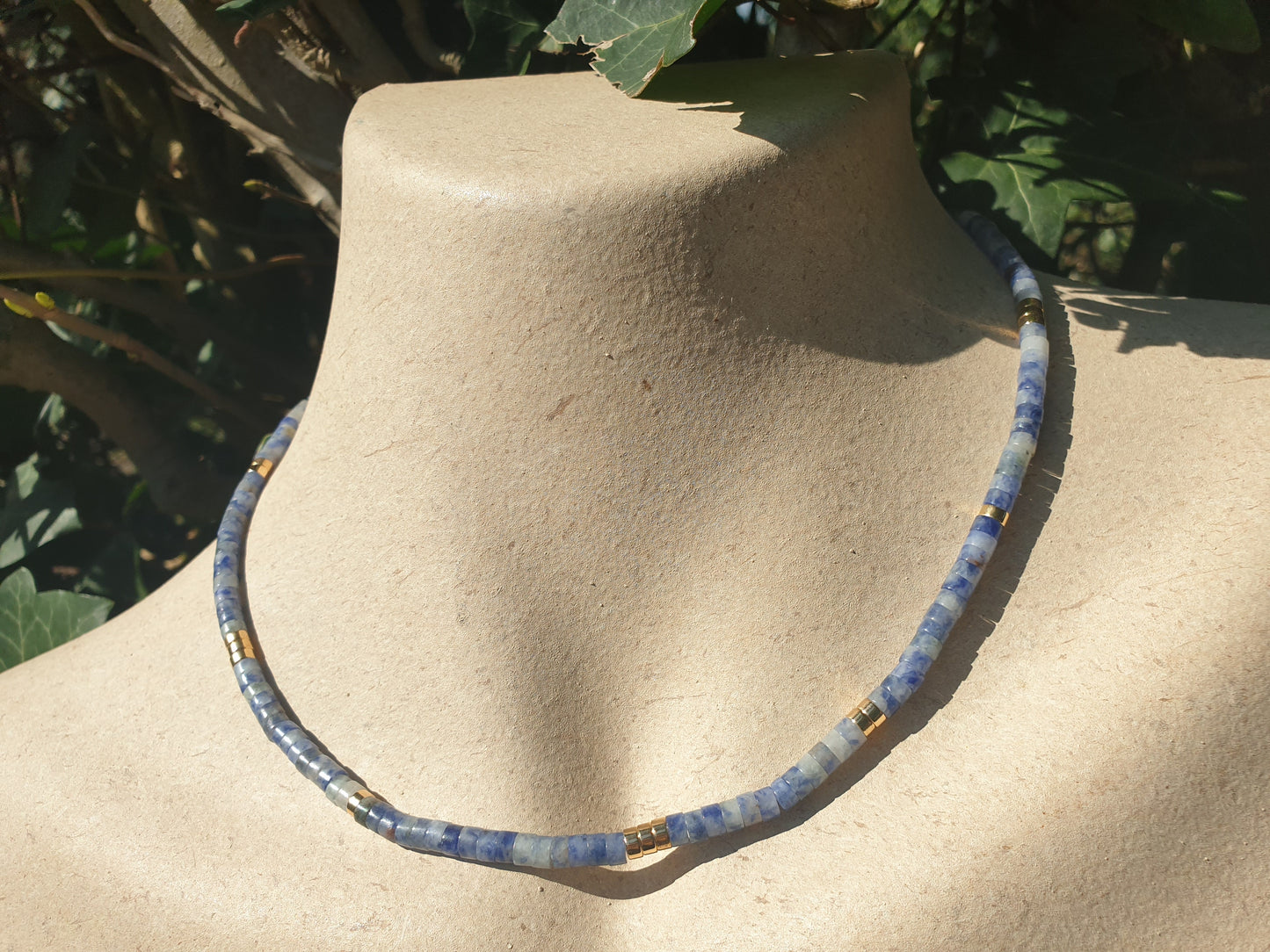 Collier en pierre de Sodalite Rondelles