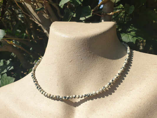 Collier en pierre de Jaspe Léopard