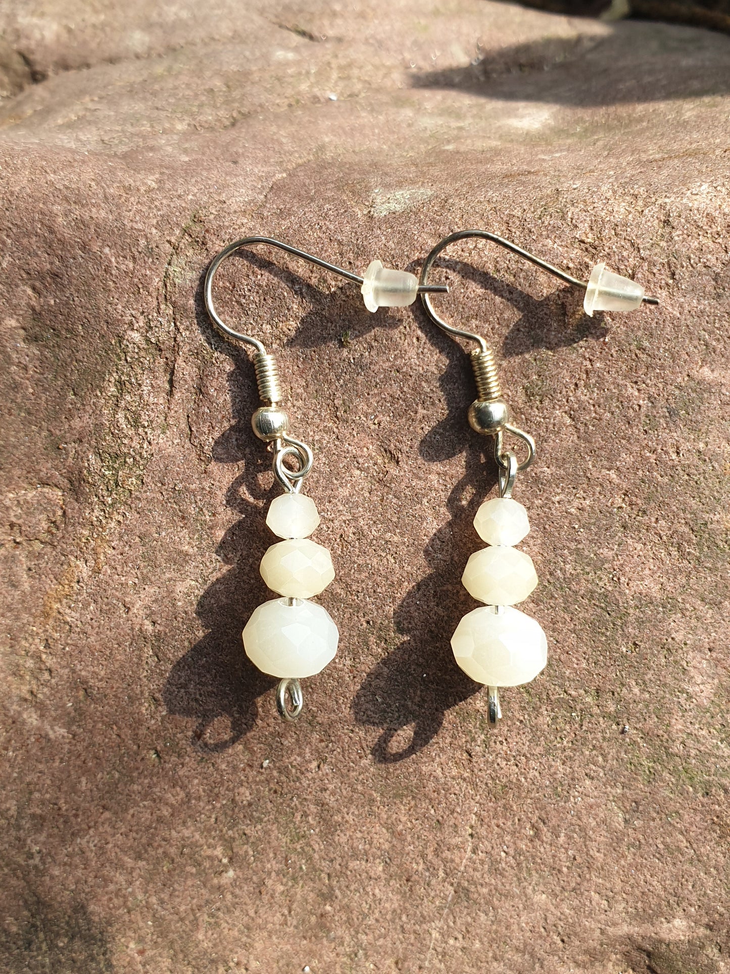 Boucles d'oreilles cristal blanc argenté