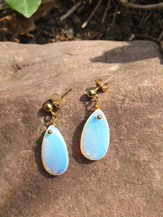 Boucles d'oreilles en larme de pierre de Lune